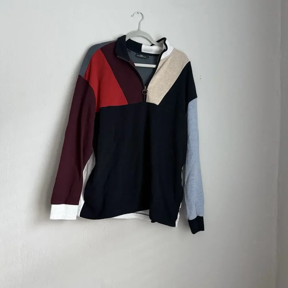 Rodd and Gunn‎ Men's 1/4 Zip Sweater Large Colorblock Cotton Preppy